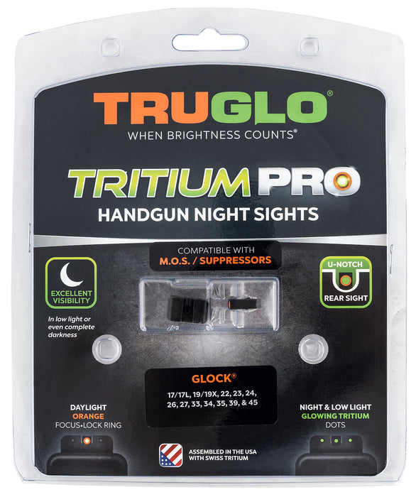 TruGlo TG231G1MC Tritium Pro  Black | Green Tritium Orange Outline Front Sight Green Tritium Rear Sight