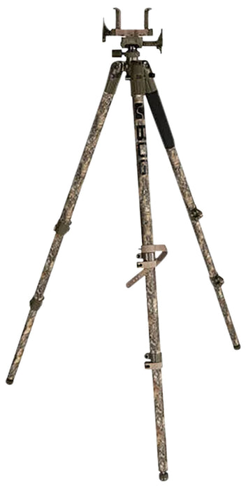 Bog-Pod 1134446 DeathGrip  Tripod, Aluminum with Realtree EXCAPE Camo Finish, Steel Spike Feet, Integrated Bubble Level, Clamp Attachment & 360 Degree Pan