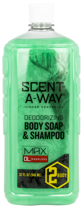 Scent-A-Way 07758 Shampoo/Body Wash  Odor Eliminator Odorless Scent Vegetable Proteins 32oz Bottle