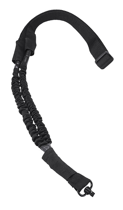 NcStar AQDBS1B VISM 1 Point Sling 1.50" 46"-64" Adjustable Bungee Black Nylon Strap w/Elastic Shock-Cord