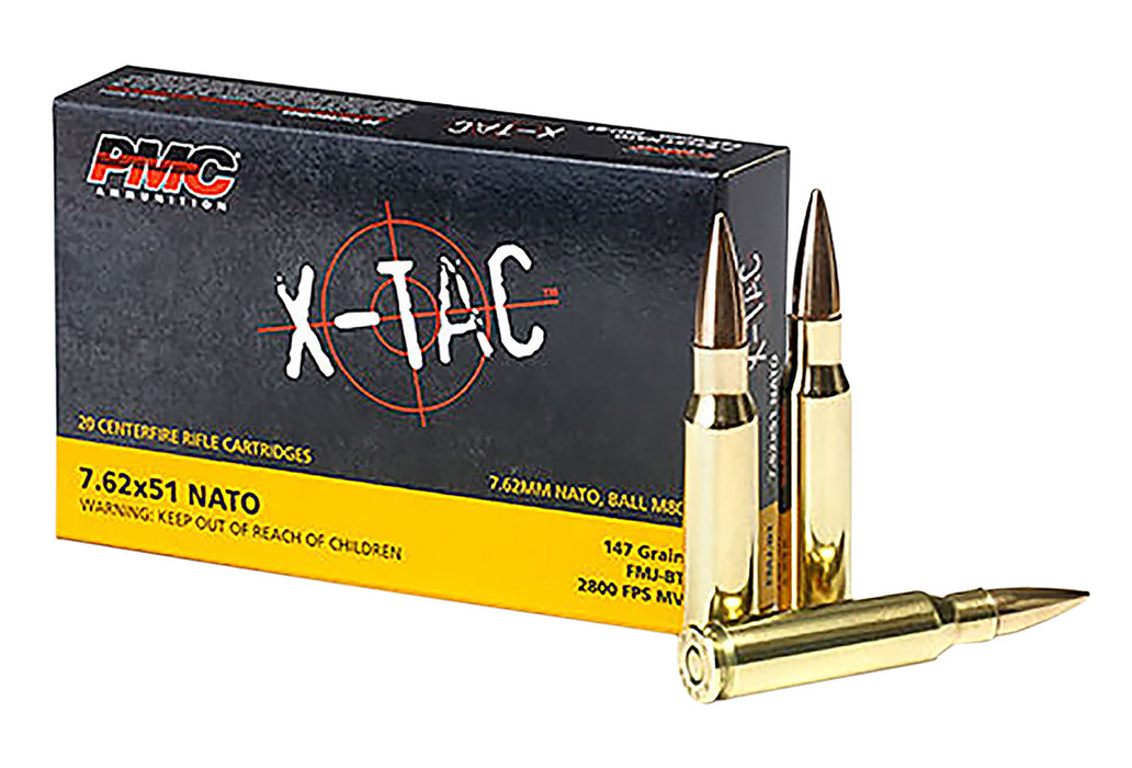 PMC 762X X-Tac  7.62x51mm NATO 147 gr 2800 fps Full Metal Jacket Boat-Tail (FMJBT) 20 Bx/25 Cs