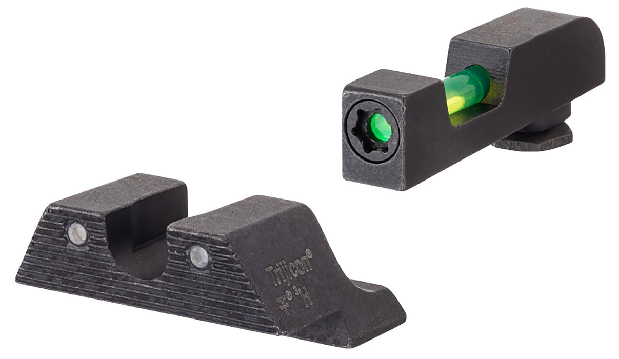 Trijicon 601104 DI Night Sight Set- Glock Large Frame  Black | Green Tritium/Fiber Optic Front Sight Black Outline Front Sight Green Tritium Black Outline Rear Sight