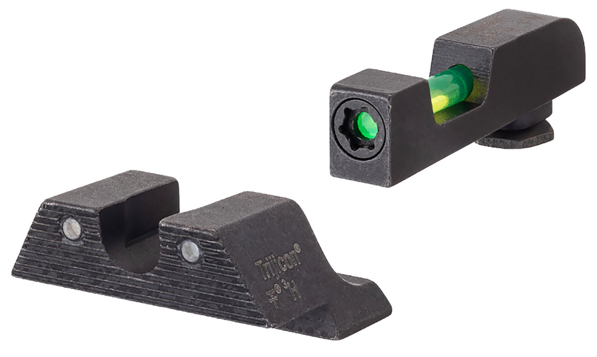 Trijicon 601106 DI Night Sight Set- Glock Small Frame  Black | Green Tritium/Fiber Optic Front Sight Black Outline Front Sight Green Tritium Black Outline Rear Sight