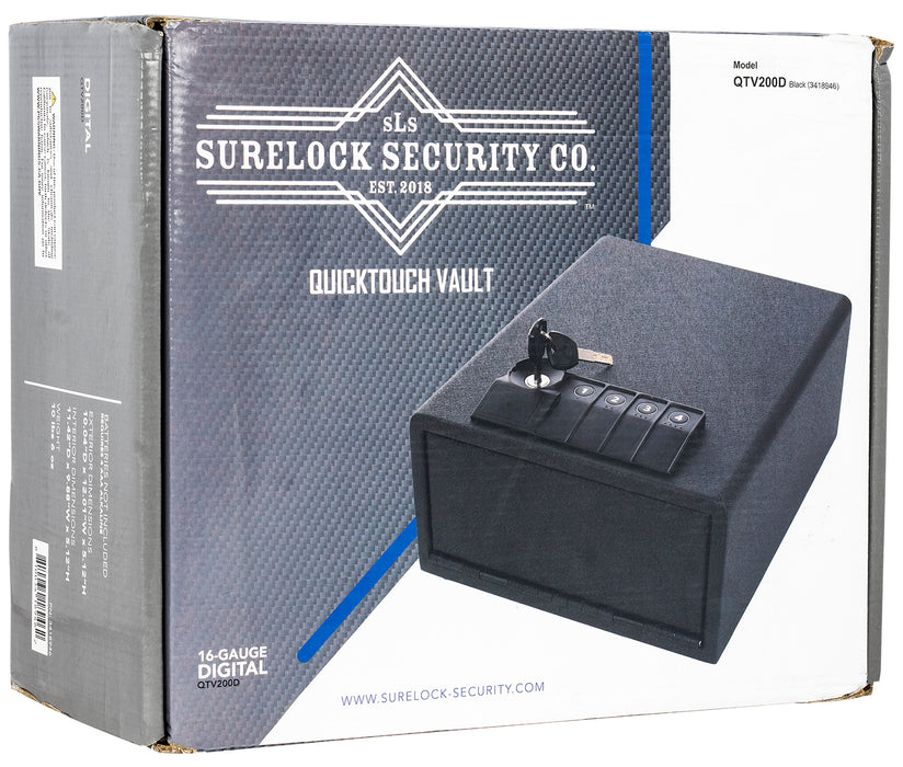 Surelock Security 3418946 QuickTouch 200 Digital Keypad/Key Entry Matte Black Steel Holds 1 Handgun 5.12"H x 9.88"W x 11.42"D