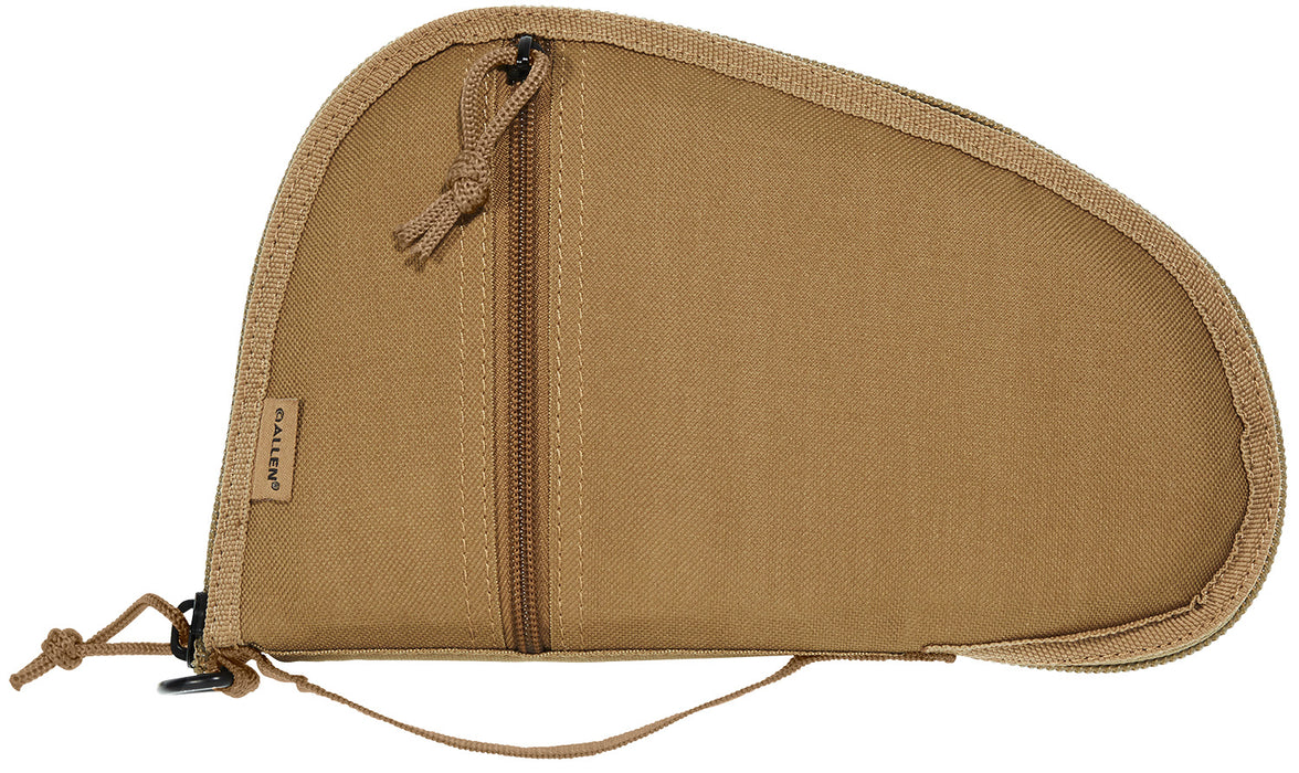 Allen 3613 Torrey  Handgun Case Coyote Tan Polyester, Small Accessory Pocket, Muzzle Pocket & Lockable Zipper 10.50" x 6.50" Exterior Dimensions