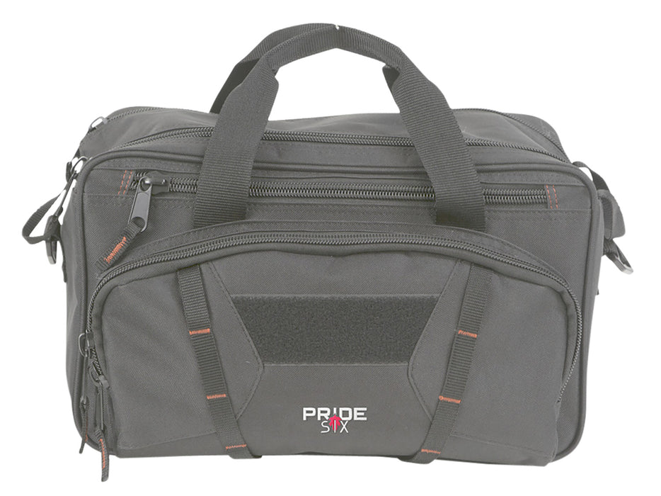 Tac Six 8247 Tactical Sporter Range Bag Black Endura with Removable Shoulder Strap, Pockets, Padded Pistol Rug & Exterior Webbing