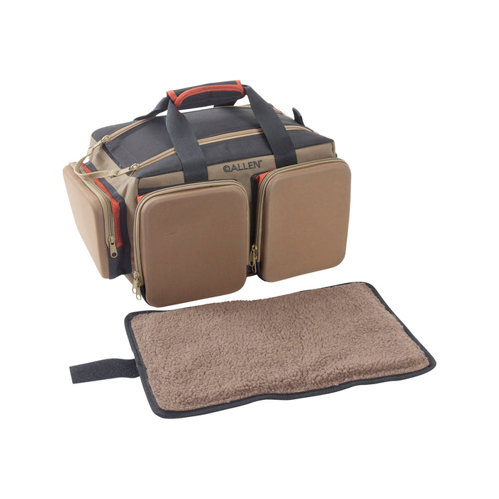 Allen 8305 Eliminator Rangemaster Tan Range Bag w/Pistol Rug, Multiple Exterior Pockets,  Rigid Bottom w/Feet For Stability