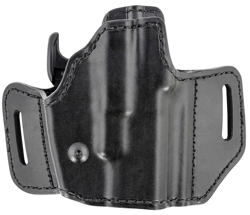 Bianchi 51831 Allusion Assent Pro-Fit OWB Size 11 Black Leather Belt Slide Compatible w/Glock 26/S&W M&P Shield/S&W M&P Compact/FN FNS Compact Belt Up to 1.50" Wide Right Hand