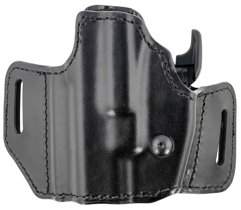 Bianchi 51832 Allusion Assent Pro-Fit OWB Size 11 Black Leather Belt Slide Compatible w/S&W M&P Shield/FN FNS Compact/Glock 26 Gen1-5  Belt Up to 1.50" Wide Left Hand