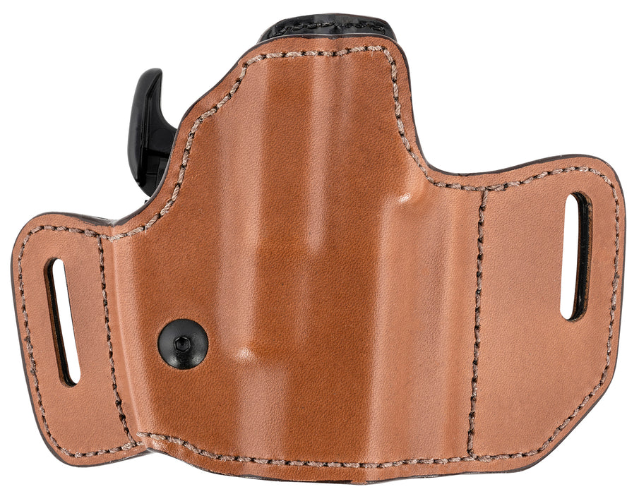 Bianchi 31831 Allusion Assent Pro-Fit OWB Size 11 Tan Leather Belt Slide Compatible w/ S&W M&P Shield/FN FNS Compact/Glock 26/27 Gen1-5 Belt Up to 1.50" Wide Right Hand