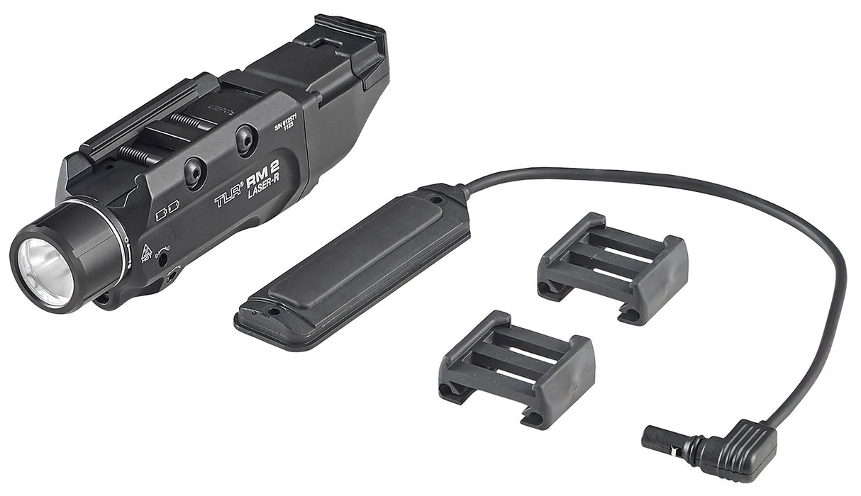 Streamlight 69447 TLR-2 RM w/Laser Black Aluminum, 1,000 Lumens White LED Bulb/Red Laser, 297 Meters Beam, Picatinny Rail Mount