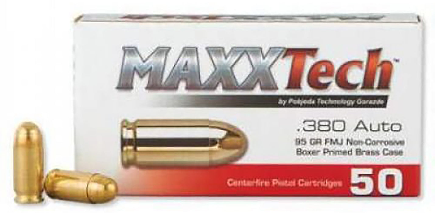 Tulammo PTGB380B MaxxTech  380 ACP 95 gr Full Metal Jacket 50 Per Box/ 20 Cs