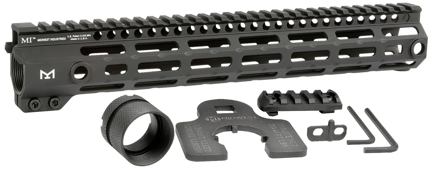 Midwest Industries MIG4M12625 Tactical G4M Handguard AR-15 Black Hardcoat Anodized Black 12.6" 6061-T6 Aluminum M-LOK