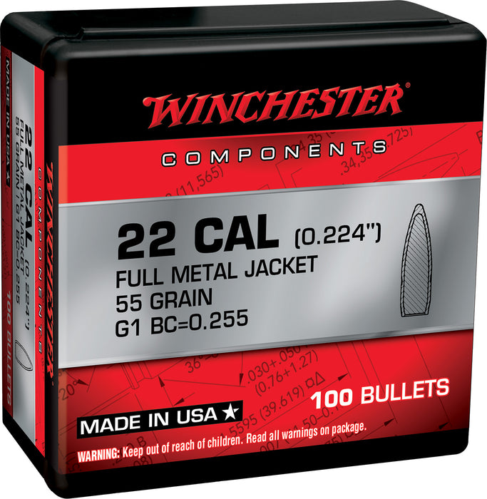 Winchester Ammo WB556MC55X Centerfire Rifle  5.56x45mm NATO .224 55 gr Full Metal Jacket Boat Tail 100 Per Box/ 10 Case