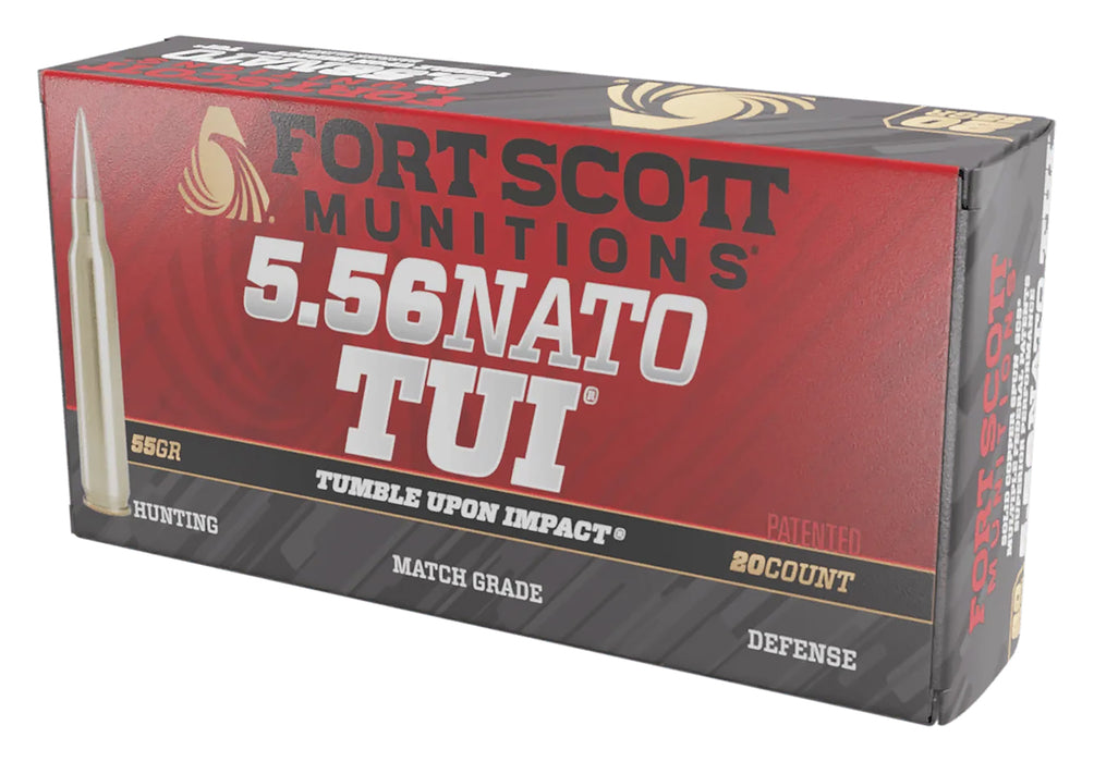 Fort Scott Munitions 556055SCV Tumble Upon Impact (TUI)  5.56x45mm NATO 55 gr 3426 fps Solid Copper Spun (SCS) 20 Bx/25 Cs