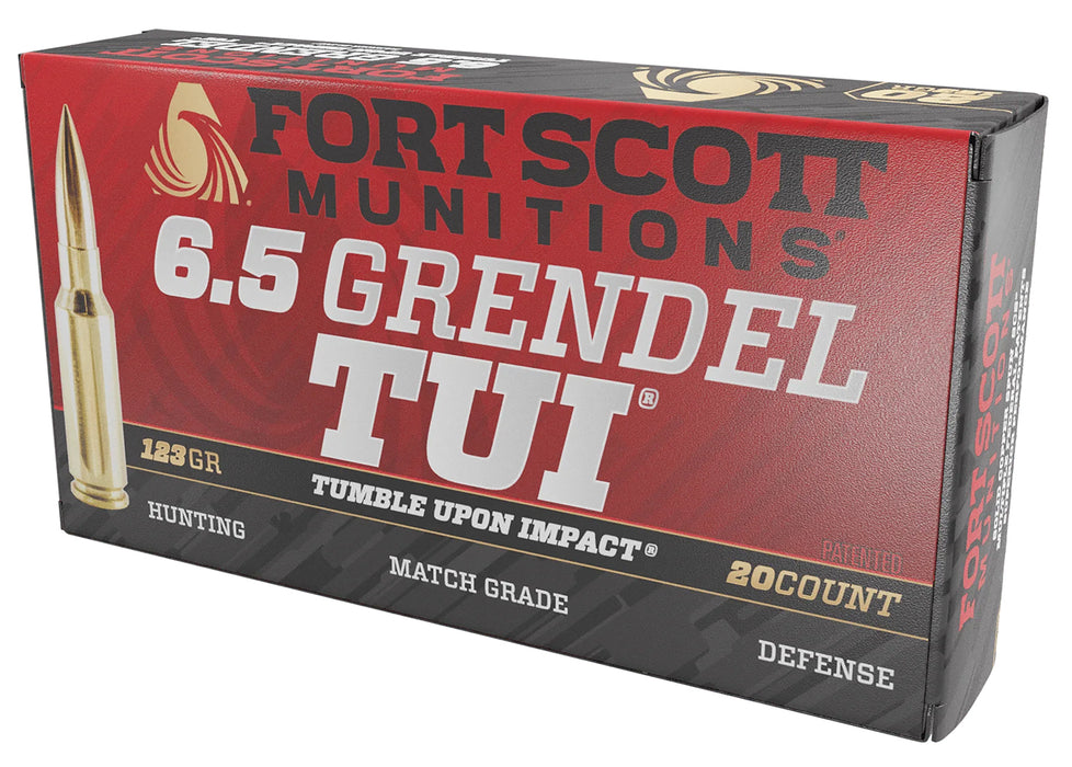 Fort Scott Munitions 65GR123SCV2 Tumble Upon Impact (TUI)  6.5 Grendel 123 gr 2538 fps Solid Copper Spun (SCS) 20 Bx/10 Cs