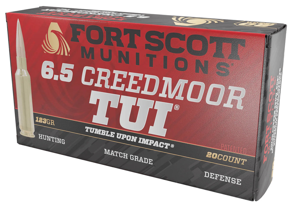 Fort Scott Munitions 65CM123SCV11 Tumble Upon Impact (TUI)  6.5 Creedmoor 123 gr 2768 fps Solid Copper Spun (SCS) 20 Bx/10 Cs