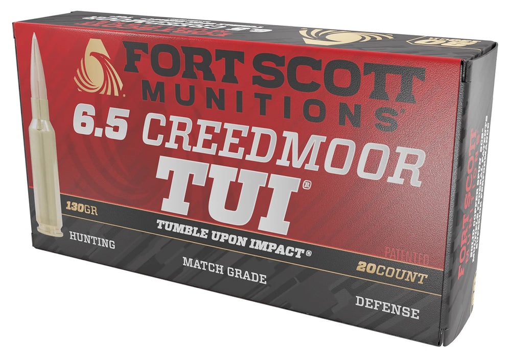 Fort Scott Munitions 65CM130SCV2 Tumble Upon Impact (TUI)  6.5 Creedmoor 130 gr 2700 fps Solid Copper Spun (SCS) 20 Bx/10 Cs