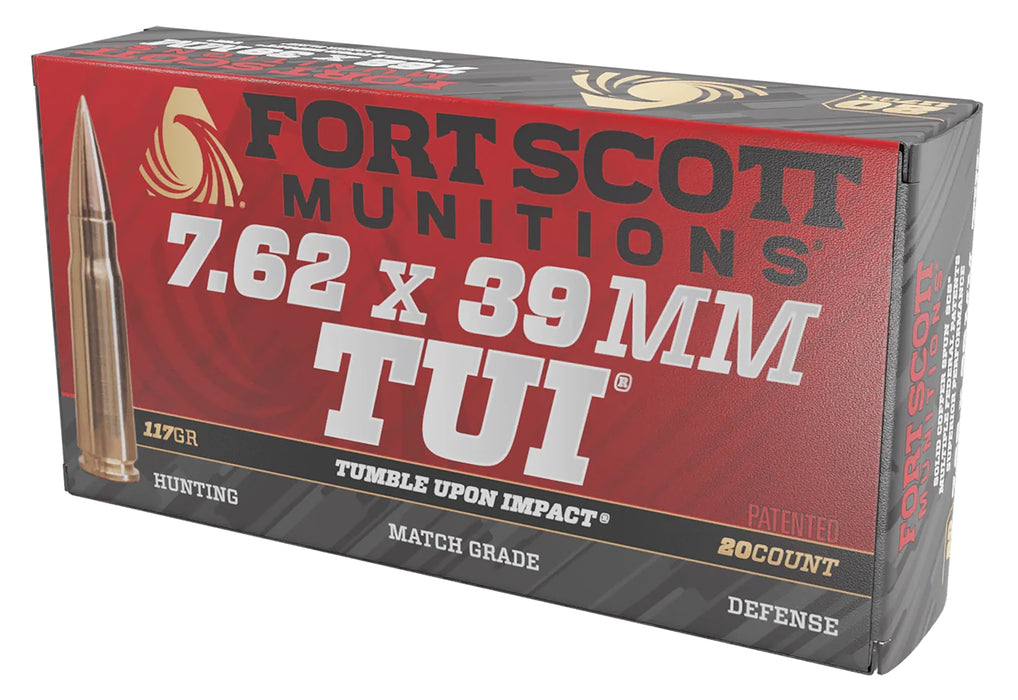 Fort Scott Munitions 762X39117SCV Tumble Upon Impact (TUI)  7.62x39mm 117 gr 2422 fps Solid Copper Spun (SCS) 20 Bx/10 Cs