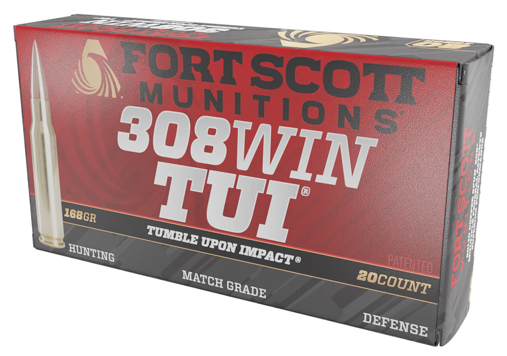 Fort Scott Munitions 308168SCV Tumble Upon Impact (TUI)  308 Win 168 gr 2764 fps Solid Copper Spun (SCS) 20 Bx/10 Cs