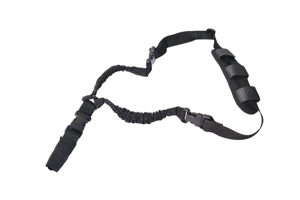 Rukx Gear ATICT1PSB Tactical Single Point Sling 1.25" Wide Adjustable Bungee made of Black Nylon with Foam Padding & Side Release Buckles