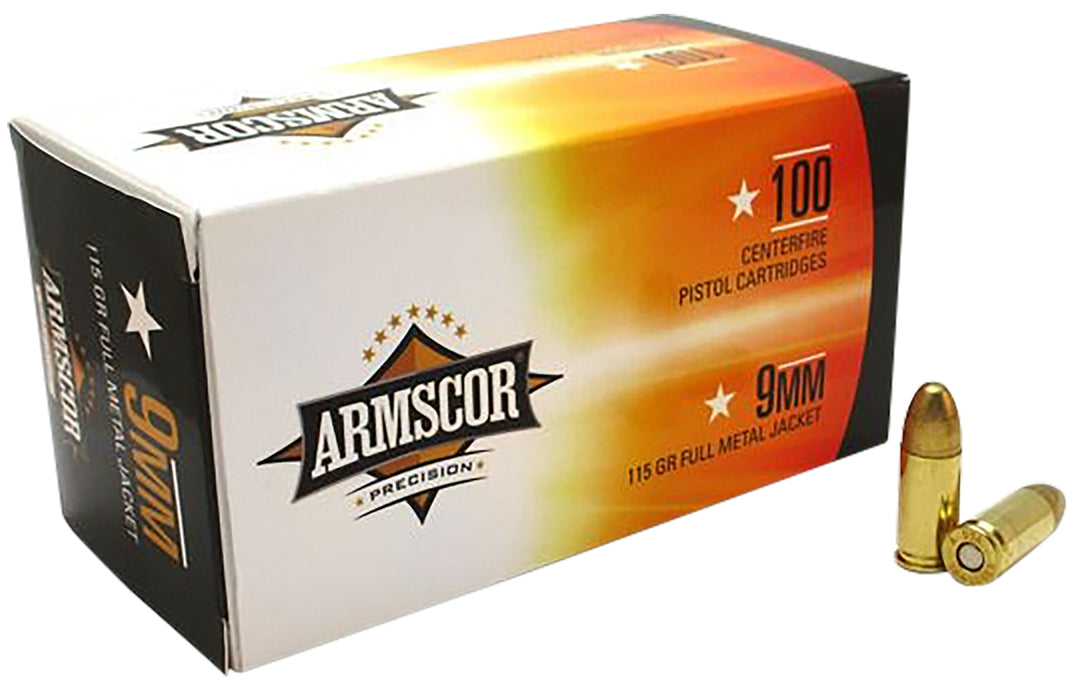 Armscor 50444 Precision Value Pack 9mm Luger 115 gr Full Metal Jacket (FMJ) 100 Per Box/12 Cs