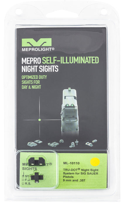 Meprolight USA 101103201 Tru-Dot  Black | Green Tritium Front Sight Yellow Tritium Rear Sight Set