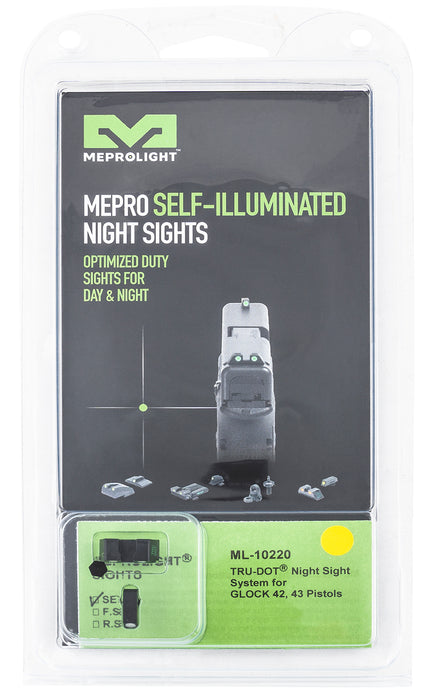 Meprolight USA 102203201 Tru-Dot  Black | Green Tritium Front Sight Yellow Tritium Rear Sight Set