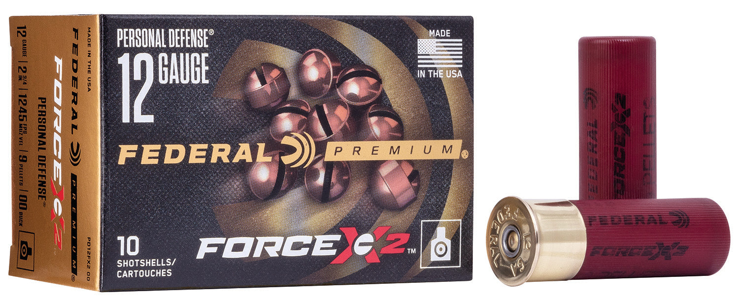 Federal PD12FX200 Premium Force X2 12 Gauge 2.75" 9 Pellets 1145 fps 00 Buck Shot 10 Bx/ 25 Cs