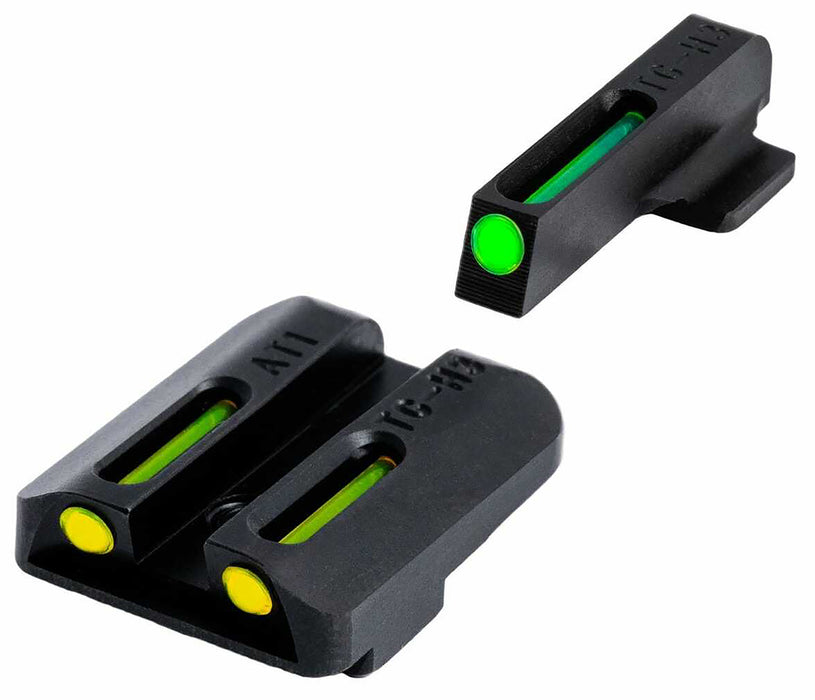 TruGlo TGTG131NT1Y TFO  Black | Green Tritium & Fiber Optic Front Sight Yellow Tritium & Fiber Optic Rear Sight