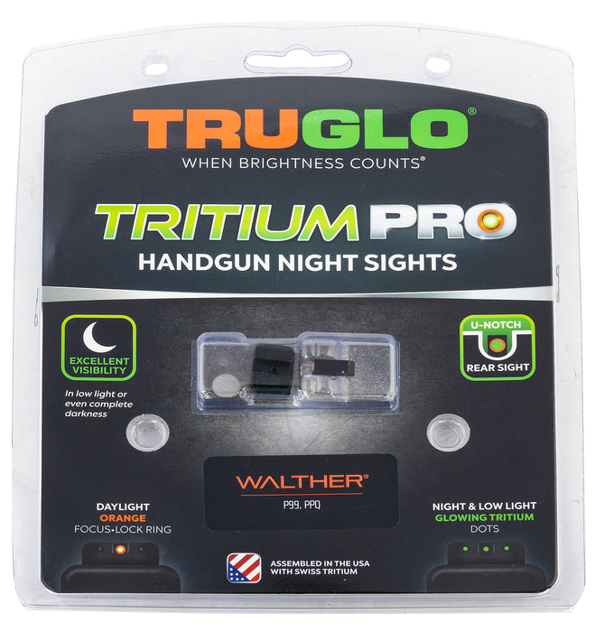 TruGlo TGTG231W1C Tritium Pro  Black | Green Tritium Orange Outline Front Sight Green Tritium Rear Sight