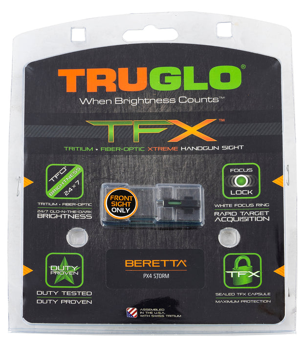 TruGlo TGTG13BR1A TFX  Black | Green Tritium & Fiber Optic White Outline Front Sight