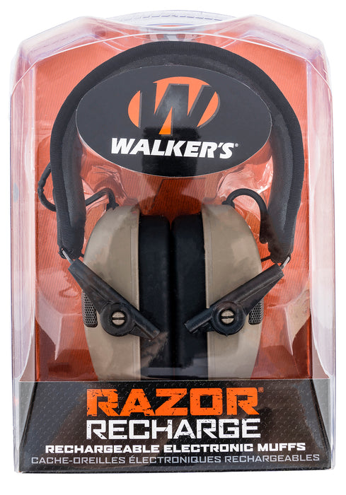 Walker's GWPRSEMRCFDE Razor Rechargeable Electronic Muff 21 dB Over the Head Flat Dark Earth/Black Polymer