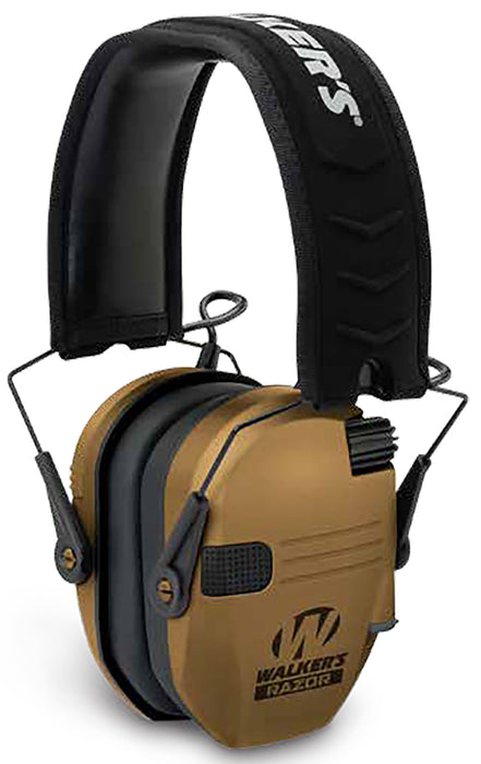 Walker's GWPRSEMBB Razor Slim Electronic Muff 23 dB Over the Head Battle Brown/Black Polymer