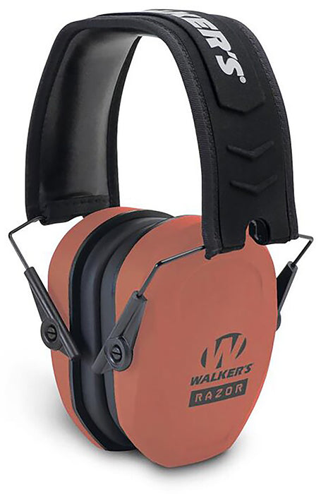 Walker's GWPRSMPASCOR Razor Slim Passive Muff 27 dB Over the Head Coral/Black Polymer