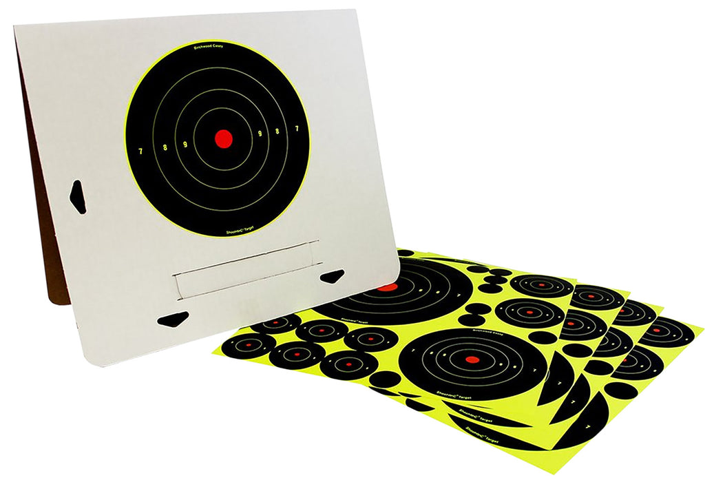 Birchwood Casey 34208 Shoot-N-C Reactive Target Variety Pack Bullseye Adhesive Paper Target 4 Per Pkg