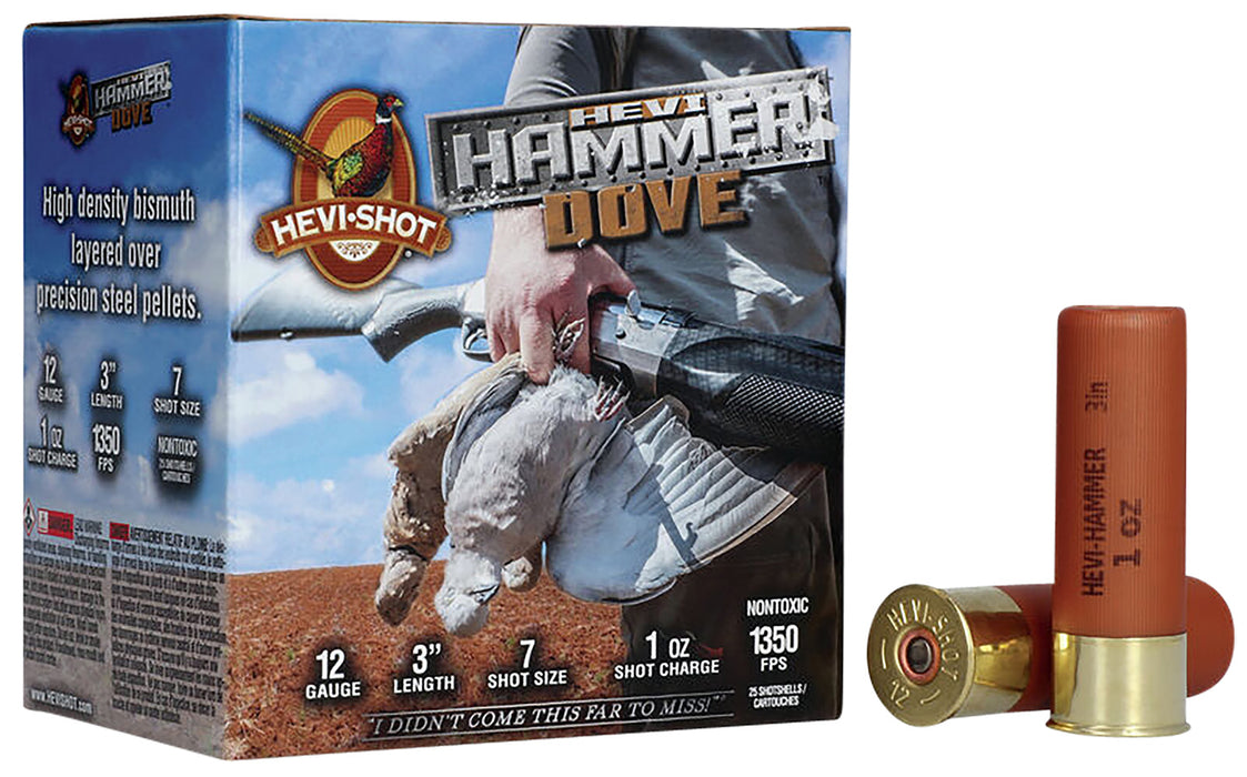 HEVI-Shot HS29137 HEVI-Hammer Dove 12 Gauge 3" 1 oz 1350 fps Steel, Bismuth 7 Shot 25 Bx/10 Cs