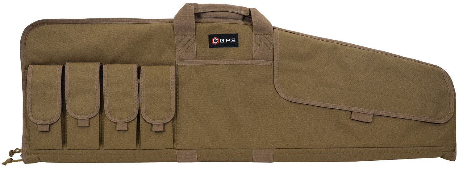 GPS Bags SRC42FDE Single Rifle Case Flat Dark Earth 600D Polyester w/ Mag Pouch Lockable Zippers & Fleece-Lining