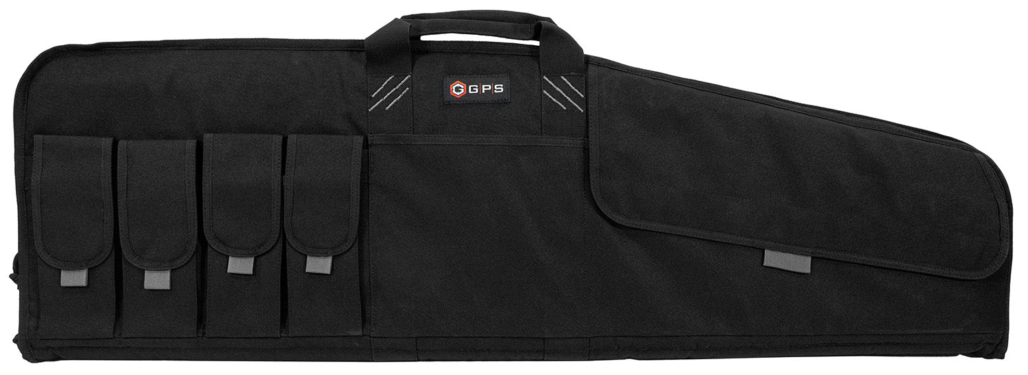 GPS Bags SRC42 Single Rifle Case Black 600D Polyester w/ Mag Pouch Lockable Zippers & Fleece-Lining