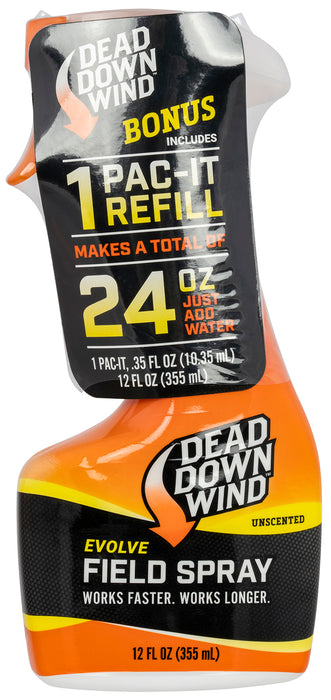 Dead Down Wind 1312418 Evolve Field Spray Pac-It Combo Odor Eliminator Unscented Scent 24 oz Trigger Spray