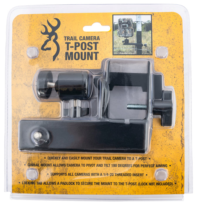 Browning Trail Cameras CTM T-Post Mount  Black Powder Coated Steel Fits Browning Trail Cameras