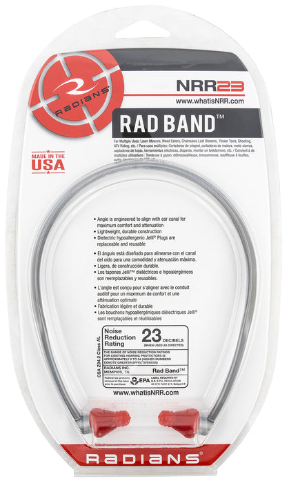 Radians RB1150 Rad-Band  23 dB Behind The Neck Gray Adult 1 Pair