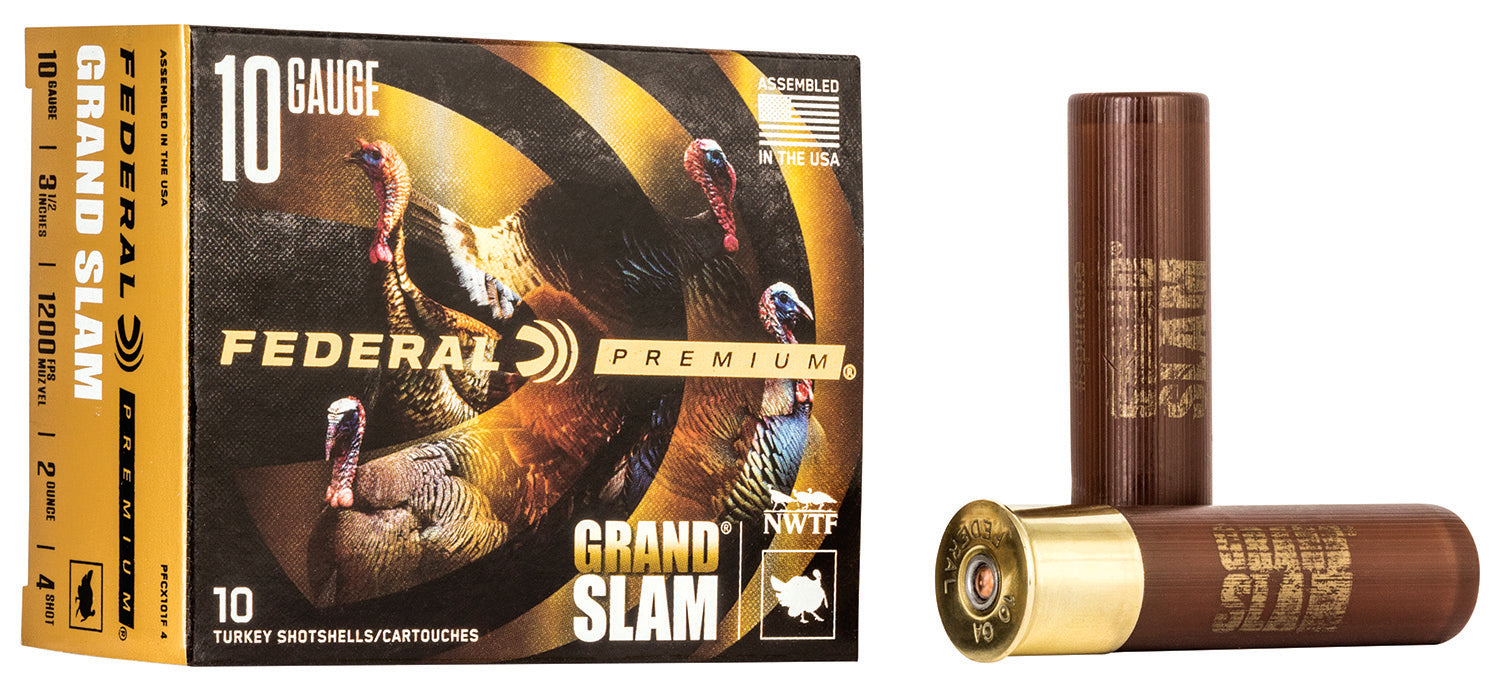 Federal PFCX101F4 Premium Grand Slam 10 Gauge 3.50" 2 oz 1200 fps 4 Shot 10 Bx/25 Cs