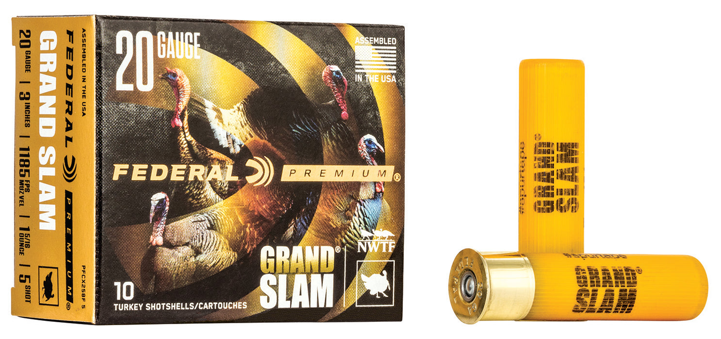 Federal PFCX258F5 Premium Grand Slam 20 Gauge 3" 1 5/16 oz 1185 fps 5 Shot 10 Bx/25 Cs