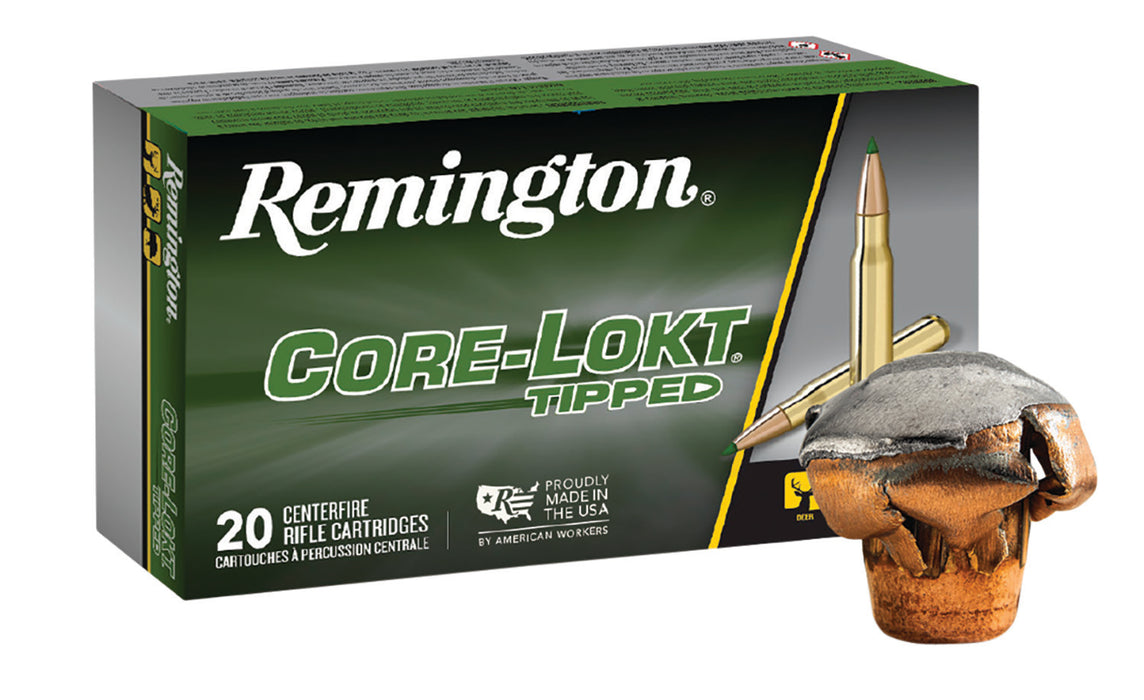 Remington Ammunition 29044 Core-Lokt Tipped  308 Win 165 gr 2700 fps Core-Lokt Tipped (CLT) 20 Bx/10 Cs