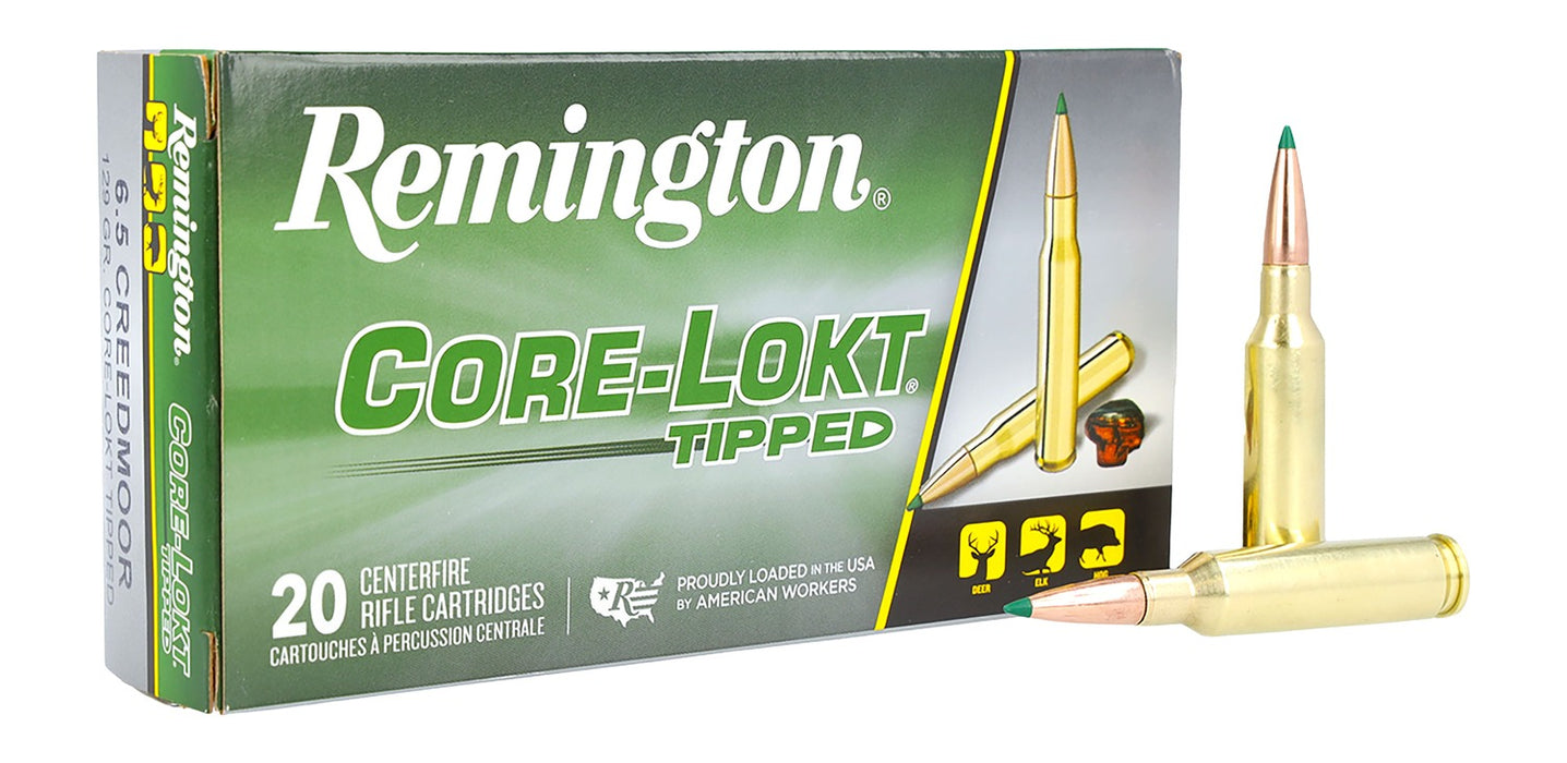 Remington Ammunition 29017 Core-Lokt Tipped  6.5Creedmoor 129gr Core-Lokt Tipped 20 Per Box/10 Case