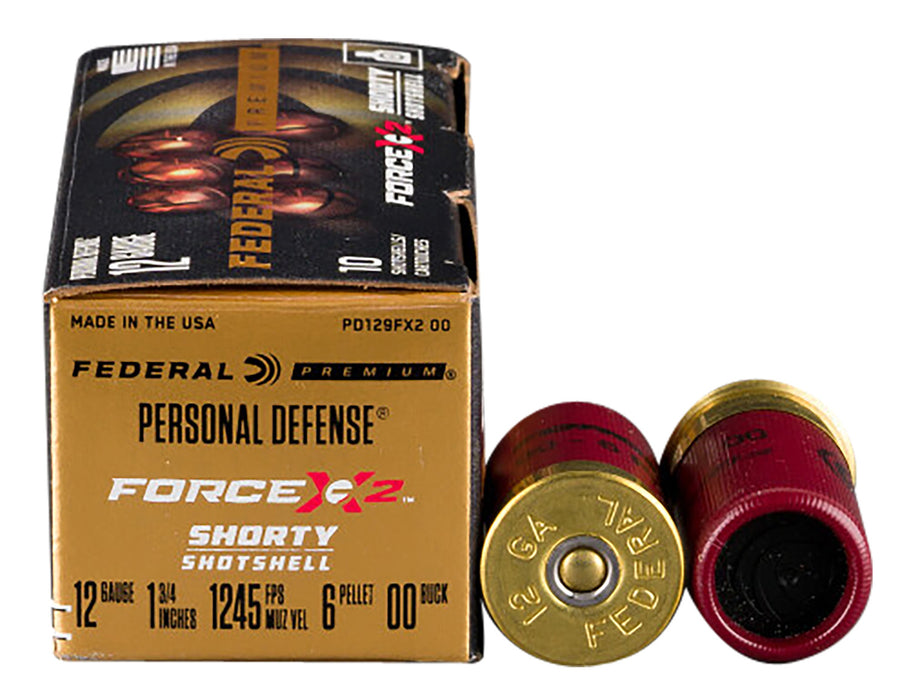 Federal PD129FX200 Premium Force X2 12 Gauge 1.75" 6 Pellets 1245 fps 00 Buck Shot 10 Bx/10 Cs