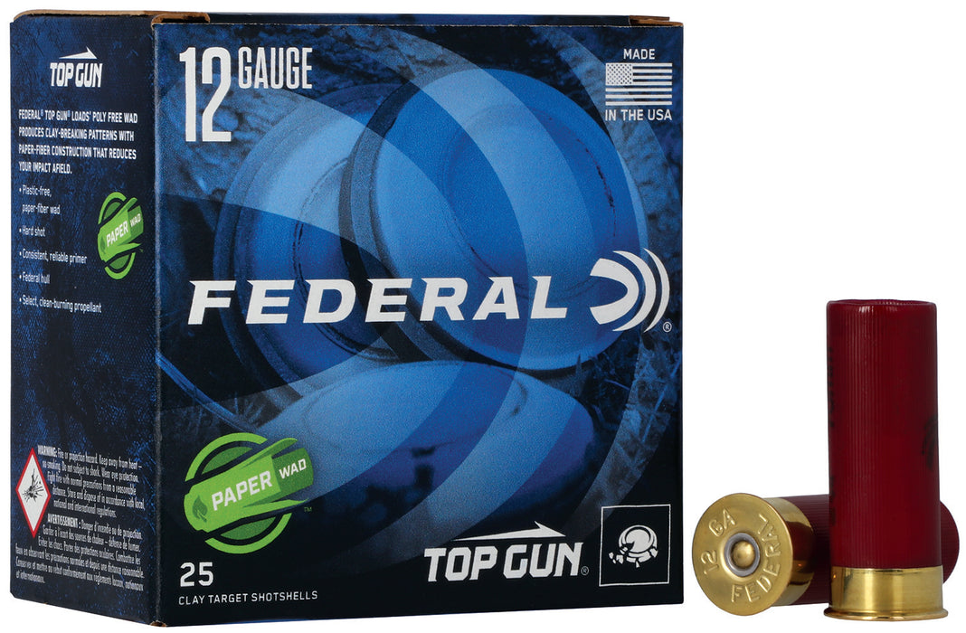 Federal TG12W75 Top Gun Paper Wad 12 Gauge 2.75" 1 1/8 oz 1200 fps 7.5 Shot 25 Bx/10 Cs