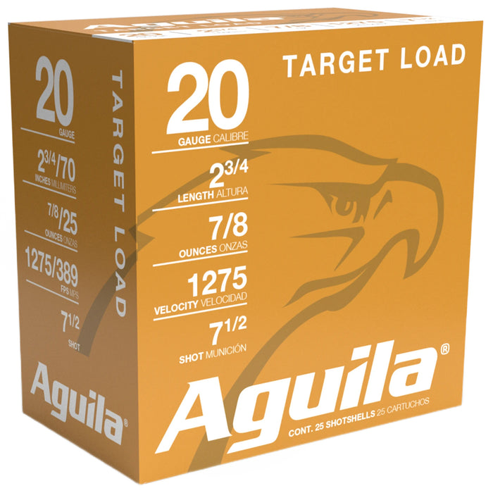 Aguila 1CHB2037 Target Load Competition 20Gauge 2.75" 7/8oz 7.5Shot 25 Per Box/10 Case