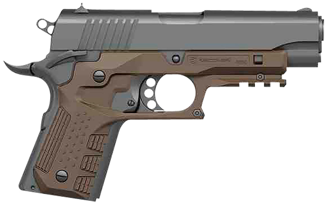 Recover Tactical CC3C02 Grip & Rail System  Tan Polymer Picatinny for Compact 1911